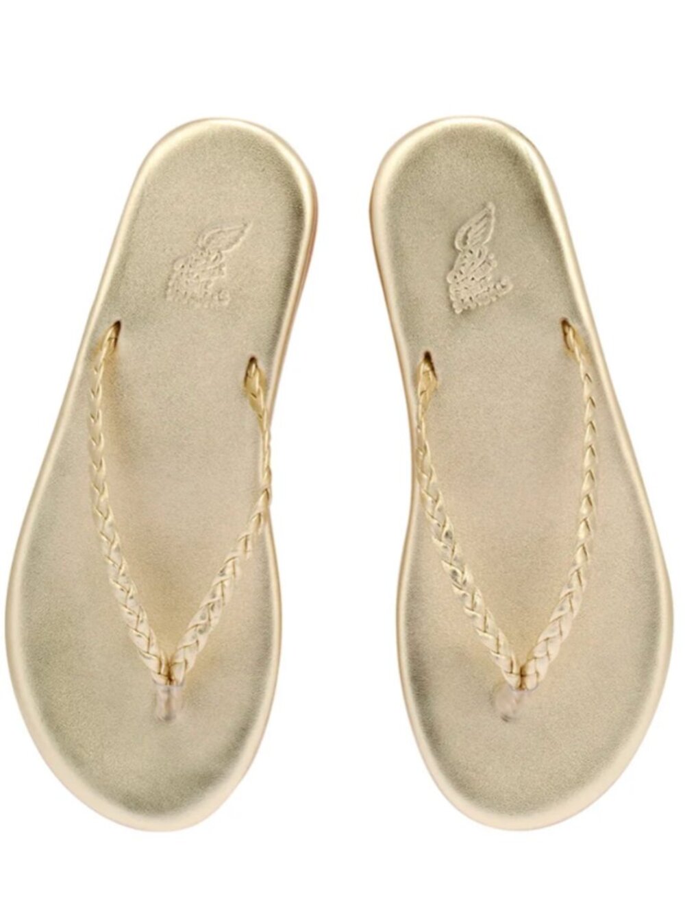 Ancient Greek Sandals platinum braided-strap flip-flops. Size 39. Never worn.